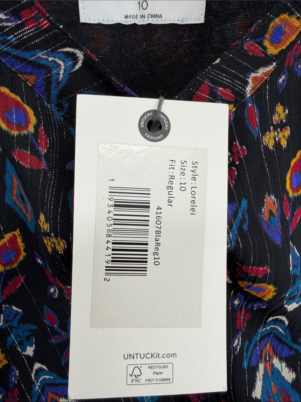 Untuckit Women’s Georgette Bishop Sleeve Button Front LORELEI Blouse NWT Size 10 - Picture 9 of 13